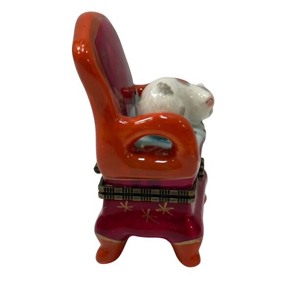 NEW Ceramic Kitten in Armchair Hinged Trinket Box. KK547 - Picture 2 of 6